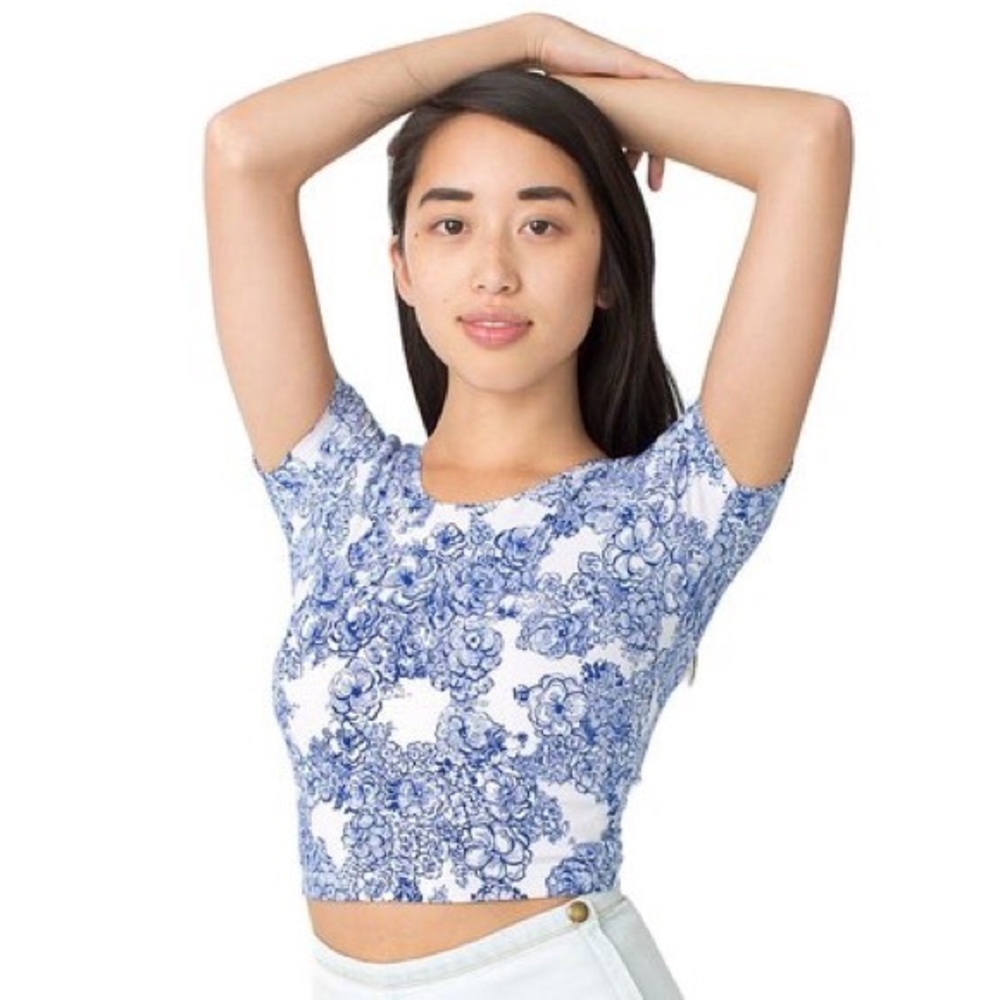 🦋AA Blue Floral Crop Top